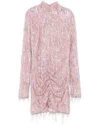 ROTATE BIRGER CHRISTENSEN - Robe Courte Ornée De Sequins À Franges - Lyst