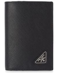 Prada - Small Saffiano Leather Wallet - Lyst