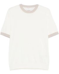 Eleventy - Ribbed Trim T-Shirt - Lyst