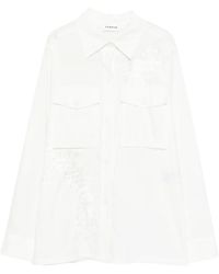 P.A.R.O.S.H. - Ninja Embroidery Chest-Pocket Shirt - Lyst