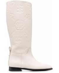 Philipp Plein - Embossed-logo Knee-high Boots - Lyst