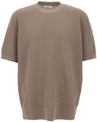 Kangra - Honeycomb-Stitch Short-Sleeve Sweater - Lyst