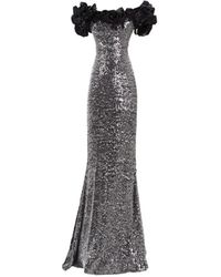 Gemy Maalouf - Floral Off-Shoulder Maxi Dress - Lyst