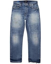 Purple Brand - Distressed Straight-Leg Jeans - Lyst