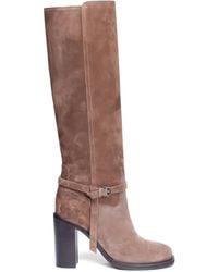 Brunello Cucinelli - Buckle-Strap Suede Boots - Lyst