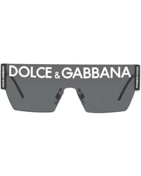 Dolce & Gabbana - Chunky Logo Sunglasses - Lyst