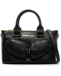 Bimba Y Lola - Medium Pocket Leather Tote Bag - Lyst
