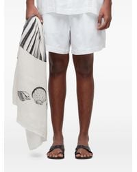Osklen - Pj Over Itacaré Lace-Insert Linen Shorts - Lyst