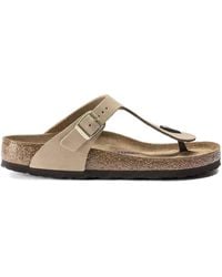 Birkenstock - Gizeh Sfb Sandcastle, Nubuck Leather - Lyst