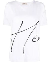 Herno - Crew-Neck Logo-Print T-Shirt - Lyst