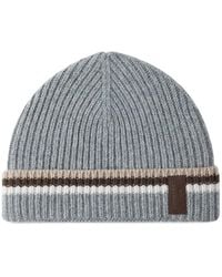 Paul & Shark - Ribbed Striped Beanie Hat - Lyst