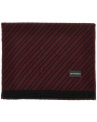 Emporio Armani - Diagonal-Stripe Wool Scarf - Lyst
