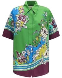 ALÉMAIS - Chemise En Soie À Fleurs - Lyst