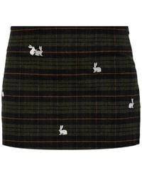 Carne Bollente - Check-Pattern Embroidered Mini Skirt - Lyst