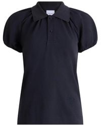 Patou - Puff-Sleeve Organic-Cotton Polo Shirt - Lyst
