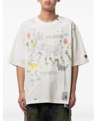 Maison Mihara Yasuhiro - Distressed Graphic-Print T-Shirt - Lyst