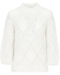 Peserico - Perforated-Knit Bead-Embellished Sweater - Lyst