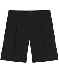 HUGO - Pleated Cargo Shorts - Lyst