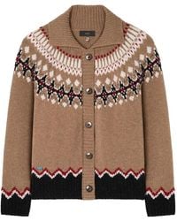 Alanui - Sweet Winter Fair-Isle Wool Cardigan - Lyst