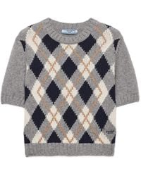 Prada - Jersey con motivo a rombos - Lyst