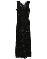 P.A.R.O.S.H. - Robe Longue Sans Manches À Sequins - Lyst