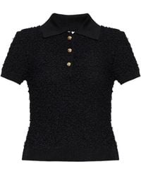 Balmain - Tweed Short-Sleeve Polo Shirt - Lyst