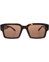 McQueen - Tortoiseshell-Effect Rectangle-Frame Sunglasses - Lyst