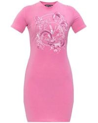 Versace Jeans Couture - Embellished Graphic T-Shirt Dress - Lyst
