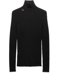 Prada - Ribbed Logo Turtleneck Sweater - Lyst