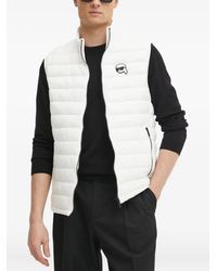 Karl Lagerfeld - Gesteppte Weste mit Logo-Patch - Lyst