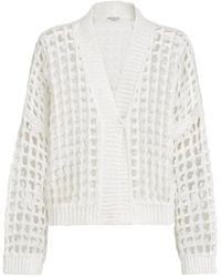 Brunello Cucinelli - Jute And Cotton Net Cardigan - Lyst