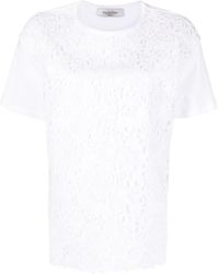 Valentino Garavani - Logo Print Lace-Panel T-Shirt - Lyst