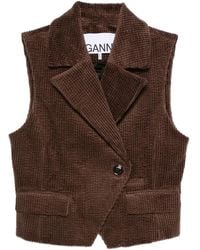Ganni - Corduroy Buttoned Waistcoat - Lyst