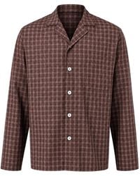 Tekla - Serra Check Pajamas Shirt - Lyst