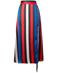 MSGM Falda de rayas - Azul