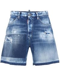 DSquared² - ダメージ デニムショートパンツ - Lyst