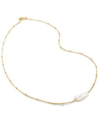 Monica Vinader Halskette mit Perlen - Weiß