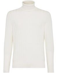 Brunello Cucinelli - Ribbed Cashmere Roll-Neck Knitted Sweater - Lyst