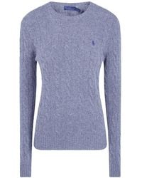 Polo Ralph Lauren - Pull En Maille Torsadée À Logo Brodé - Lyst