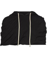 Rick Owens - Cropped Drawstring Hoodie - Lyst
