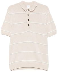 Eleventy - Striped Knitted Polo Shirt - Lyst