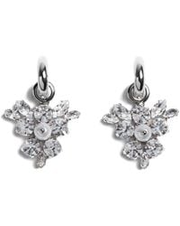 Simone Rocha - Frond Crystal-Embellished Hoop Earrings - Lyst
