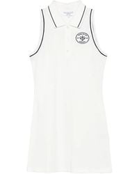 Sporty & Rich - Embroidered-Logo Polo Mini Dress - Lyst