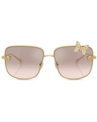 Versace - Sonnenbrille Mit Logo-Print - Lyst