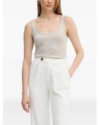 Guess - Metallic-Effect Scoop-Neck Tank Top - Lyst