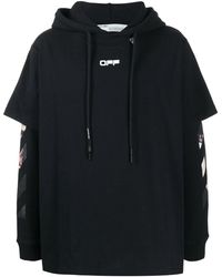 Off-White c/o Virgil Abloh Caravaggio Oversized Layered Hoodie - Black