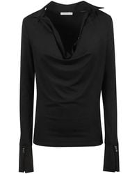 Patrizia Pepe - Cowl-Neck Long-Sleeve Top - Lyst