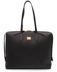 Dolce & Gabbana - Logo-Plaque Leather Tote Bag - Lyst