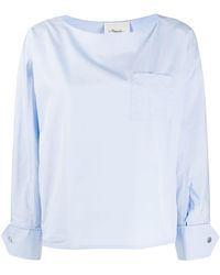 3.1 Phillip Lim Oberteil mit Brusttasche - Blau