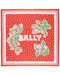 Bally - Seidenschal mit Erdbeeren-Print - Lyst